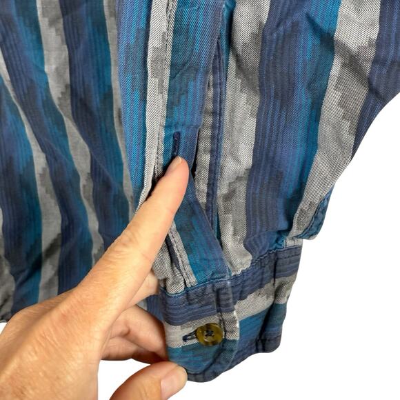 Patagonia Shirt Mens Large Button Up Southwest Striped Made In Portugal Vintage - Picture 5 of 11